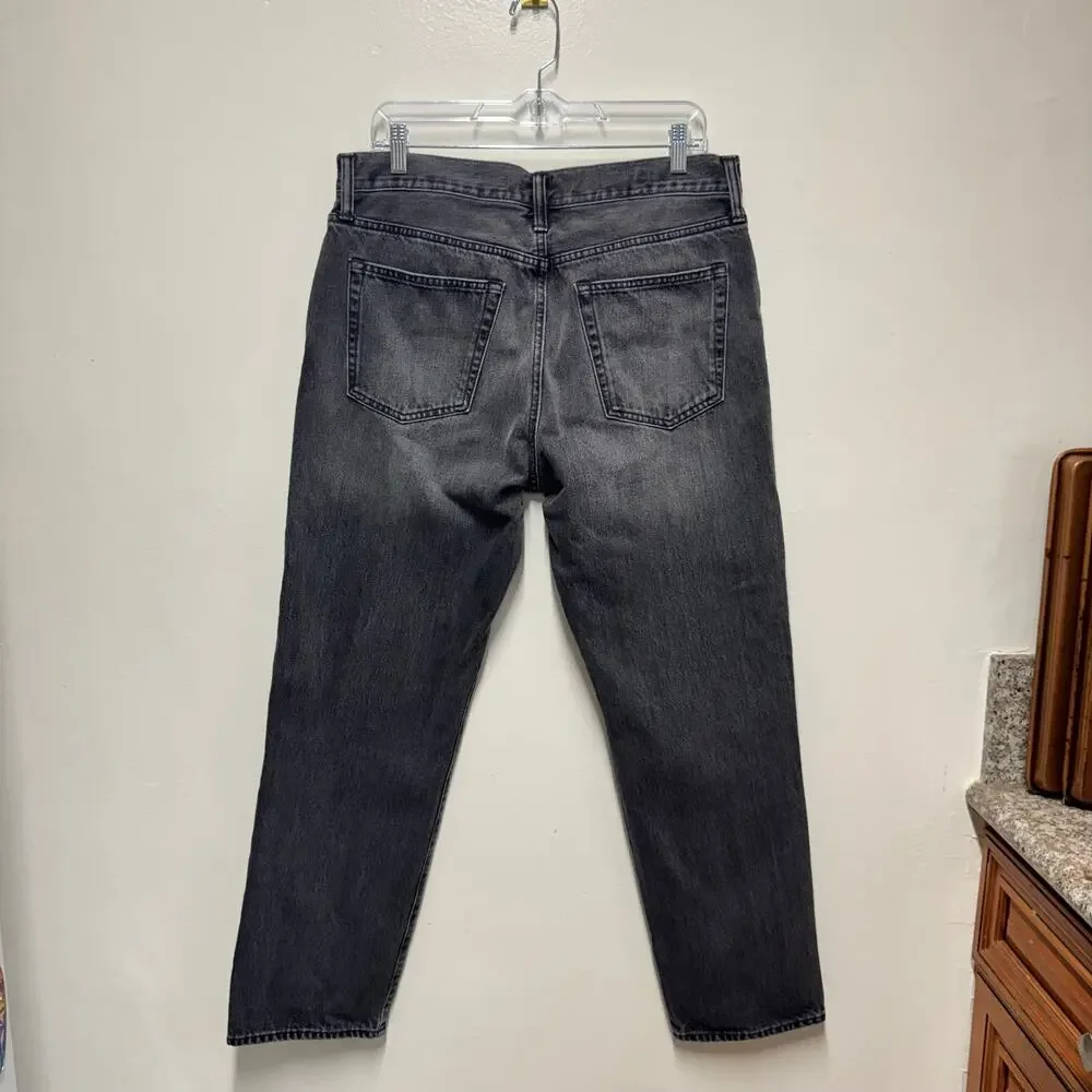 J.Crew Men’s Classic Straight Leg Jeans Gray Black Washed Denim W33 L30